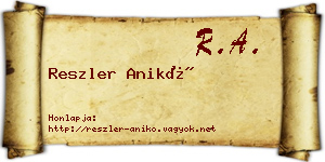 Reszler Anikó névjegykártya